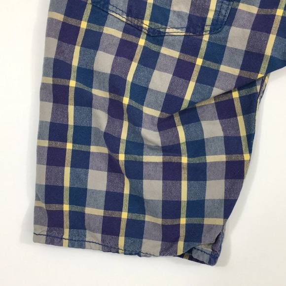Levis Blue Purple Plaid 504 Chino Shorts Mens 30 Flat Front 100%‎ Cotton - Picture 7 of 12